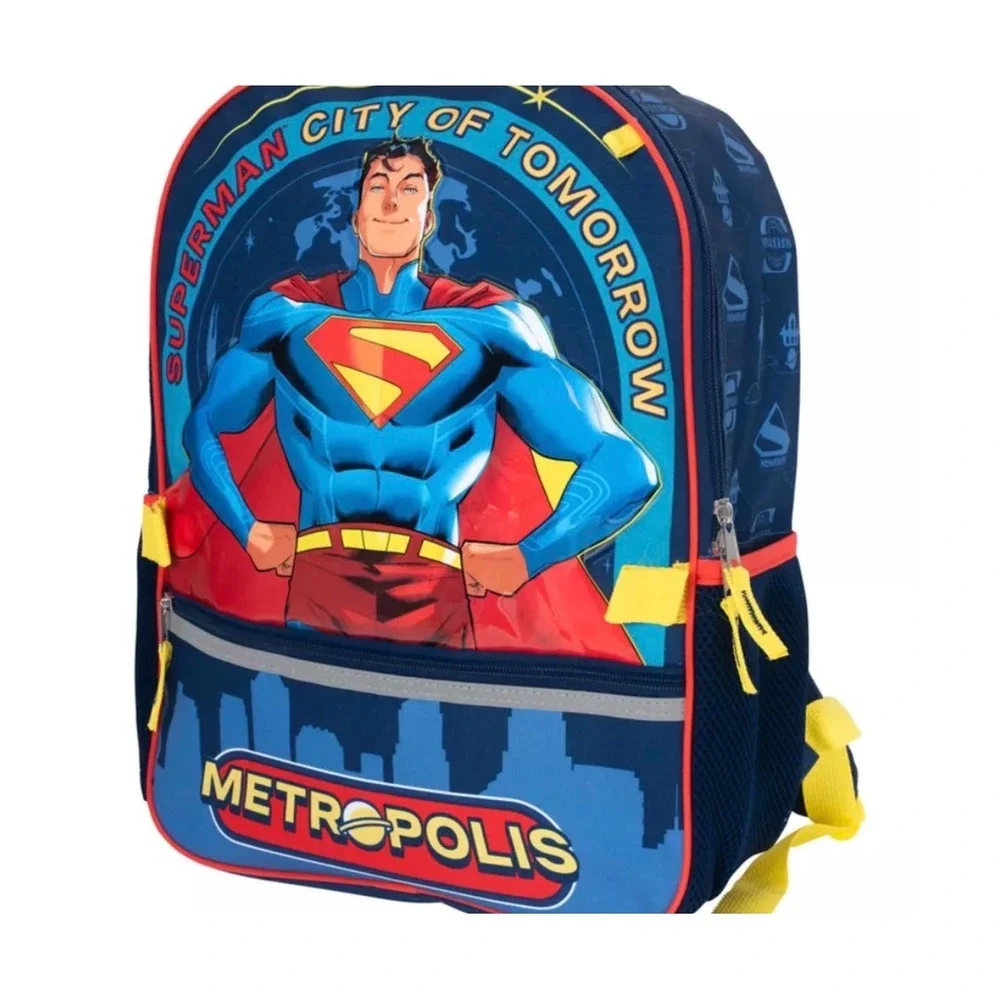 SUPERMAN Backpack Set Kids Blue 5-Piece Lunch Bag Water Bottle Pencil Case NWT